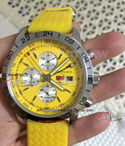 Perfect Replica Chopard Mille Miglia GMT Automatic Watch Yellow Dial